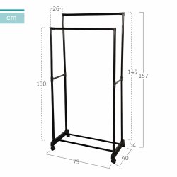 Kapphngare Max Home Stl Plast 75 x 157 x 40 cm (4 antal)