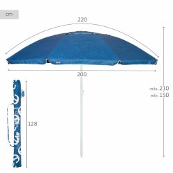 Parasoll Aktive Bl 220 x 210 x 220 cm (6 antal)