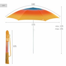 Parasoll Aktive Multicolour 180 x 195 x 180 cm (6 antal)