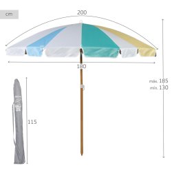 Parasoll Aktive  200 cm 20 x 185 x 20 cm (6 antal)