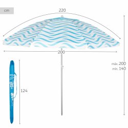 Parasoll Aktive Bl  220 cm 220 x 200 x 220 cm (6 antal)