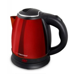 Vattenkokare Esperanza EKK128R Svart Rd Rostfritt stl Plast 13