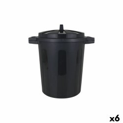 Papperskorg p hjul Dem Svart 25 L (6 antal)