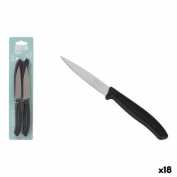Set med skalknivar Quttin Basic Svart Silvrig Rostfritt stl 9 c