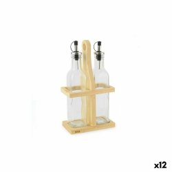 Kryddset Quttin Brun Transparent Glas Bambu 250 ml 2 Delar (12 a