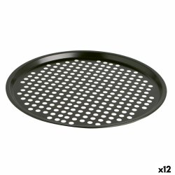 Pizza-form Quid Sweet Grey Svart Metall 30 x 0,9 cm (12 antal)
