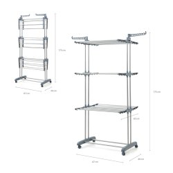 Vertikalt hopf�llbart torkst�ll med hjul Dolver InnovaGoods 24 S