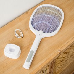 2-i-1 Uppladdningsbart Insektsddande Racket med UV-ljus Elecfly