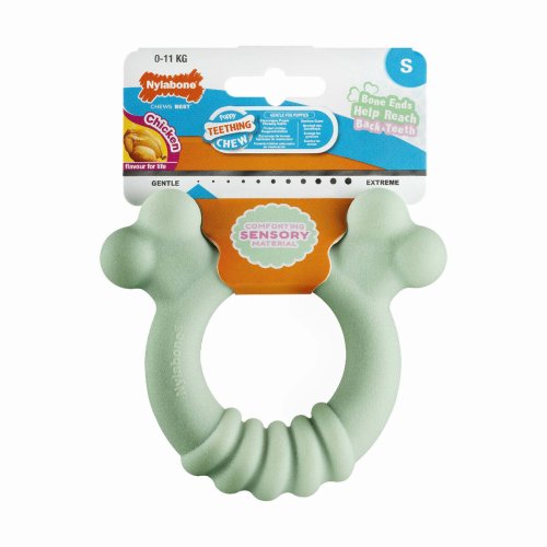 Tuggleksak fr hundar Nylabone SENSORY TACTILE RING Grn Jordnt