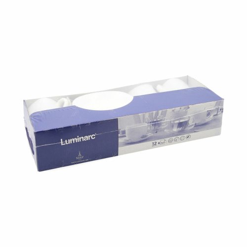 Set med koppar och fat Luminarc 04998 (12 pcs) Vit Glas 220 ml (