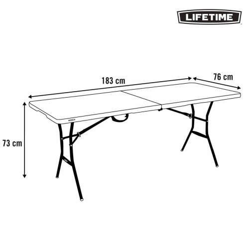 Fllbord Lifetime Svart 183 x 73 x 76 cm