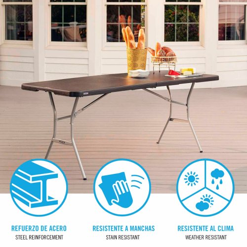 Fllbord Lifetime Svart 183 x 73 x 76 cm