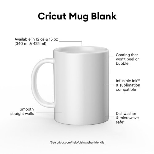 Anpassningsbar mugg fr skrplotter Cricut Ceramic Vit (2 antal)