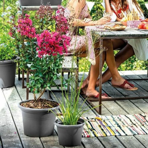 Kruka Deroma Cylinder Antracitgr Injected Rund  50 cm 50 x 35