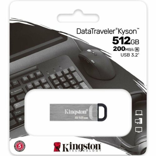 USB-minne Kingston DataTraveler Kyson 512 GB Silvrig