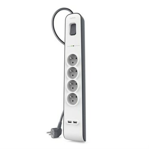 Ellist 4 Tomas-uttag med brytare Belkin BSV401CA2M (2 m)