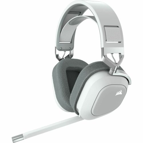 Spelhrlurar med mikrofon Corsair HS80 RGB Vit Multicolour