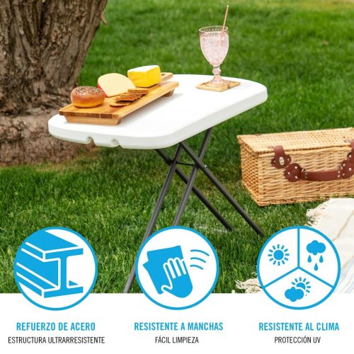 Picknickbord Lifetime Vit Stl HDPE 66 x 71 x 46 cm