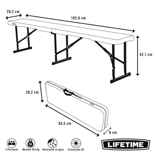Bnk Lifetime Vit Hopfllbar 183 x 42 x 29 cm
