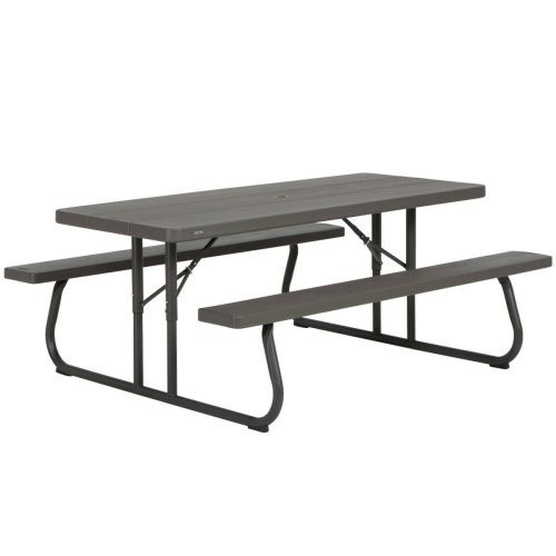 Fllbord Lifetime Tr Brun Picknick Stl Plast 183 x 74 x 145 cm