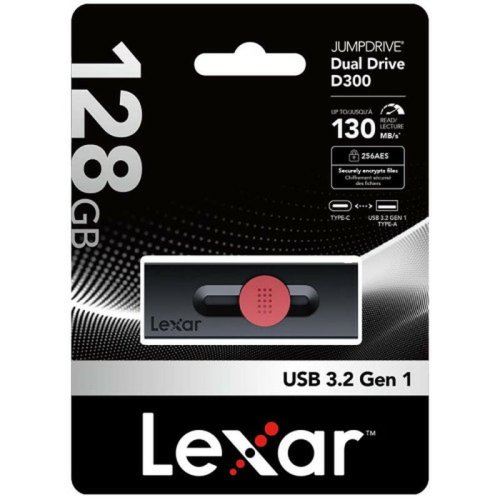 USB-minne Lexar DUAL Svart 128 GB