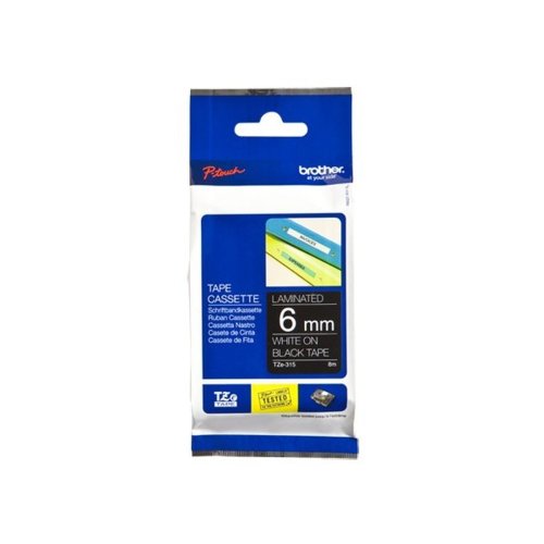 Laminerat Band till Etikettskrivare Brother TZE315 Gr Vit/Svart