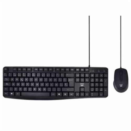 Tangentbord och Mus Ewent EW3006 Svart Qwerty Spanska