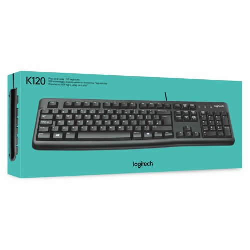 Tangentbord Logitech Keyboard K120 for Business Svart QWERTY