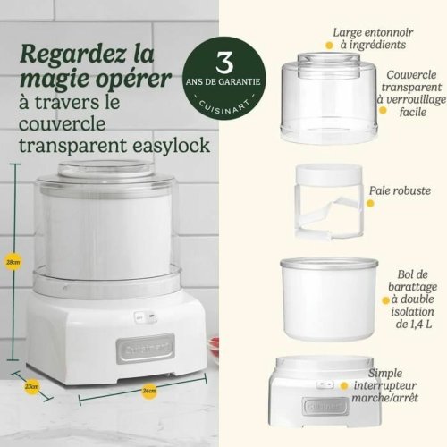 Glassmaskin Cuisinart ICE21E Vit Plast 1,4 L