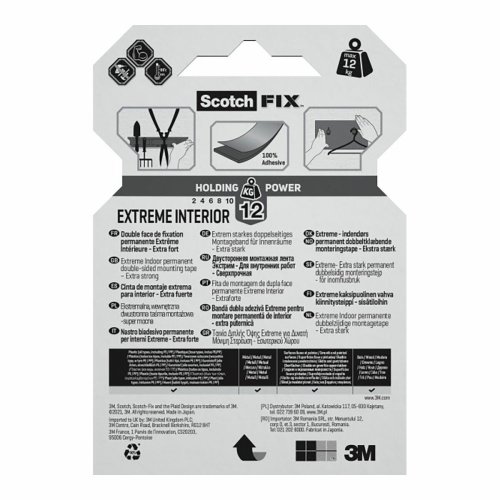 Dubbelsidig Tejp Scotch extreme 19 mm x 1,8 m Vit