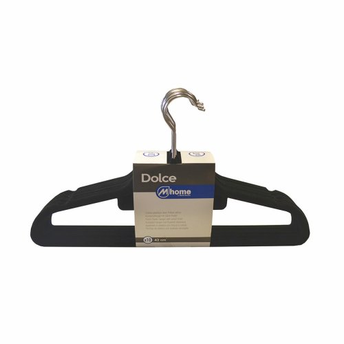 Hngare Mondex Svart Plast Sammet 10 antal (42 cm)