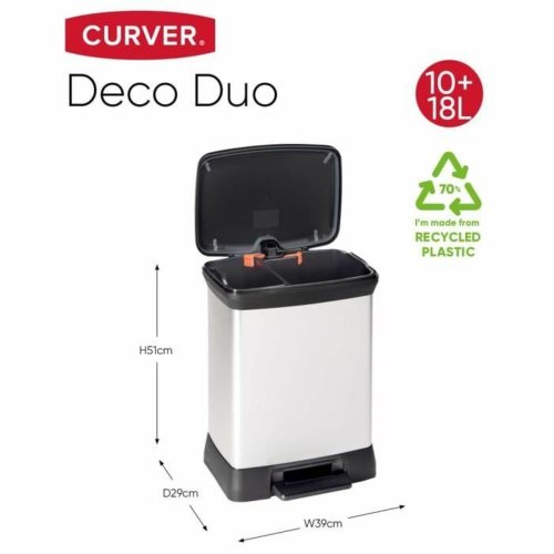 Avfallsbehllare tervinning Curver Duo Dco Silvrig 10 L 18 L