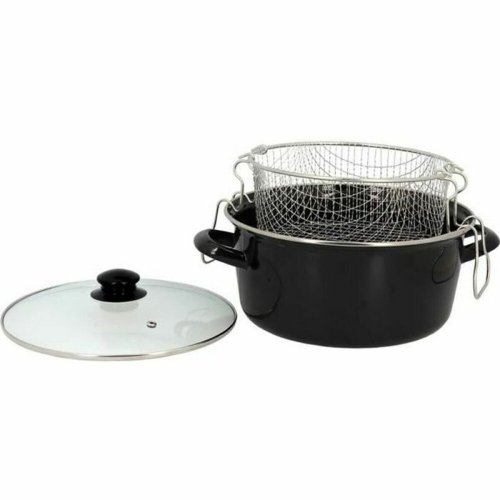 Stekpanna med Korg TheKitchenette 3645580 Svart Glas Stl Bakeli