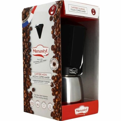 Italiensk Kaffepanna Menastyl Aluminium 9 Koppar 6 Koppar