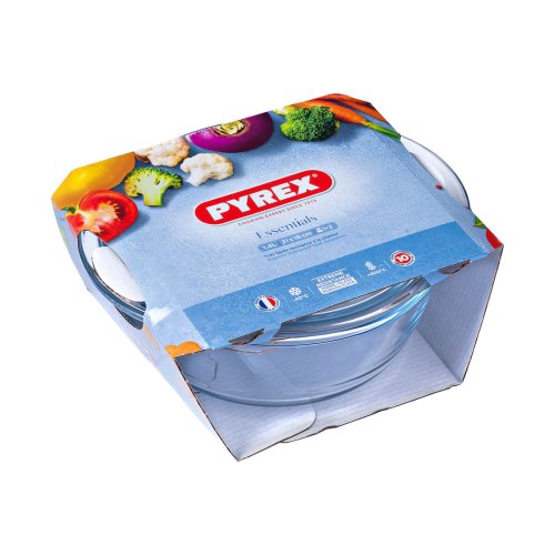 Kastrull med lock Pyrex 1,4 L Vit Transparent