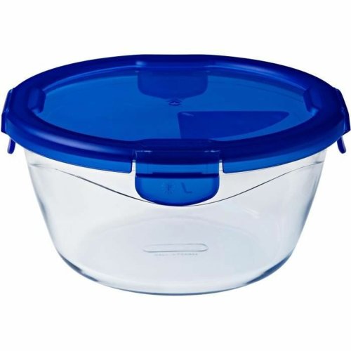 Behllare fr matkonservering Pyrex Bl Transparent Rund 1,6 L (