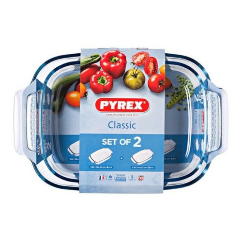 Set med Ugnsfasta Formar Pyrex Classic Transparent Glas