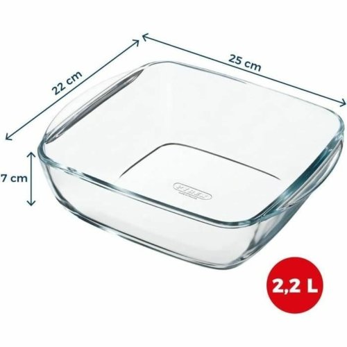 Ugnsform Pyrex Transparent Borosilikatglas Fyrkantig