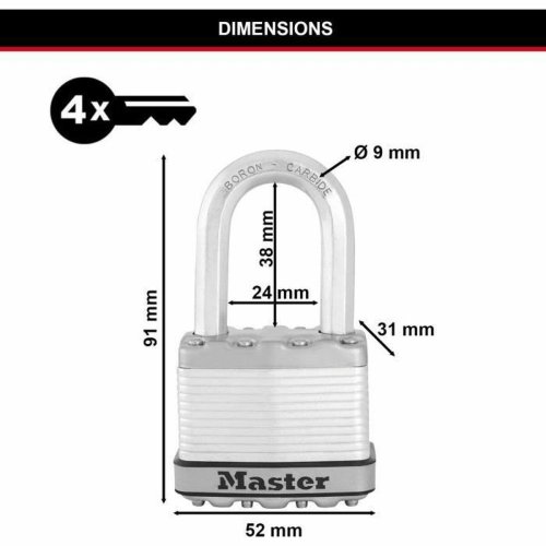 Hngls med nyckel Master Lock (3 antal)