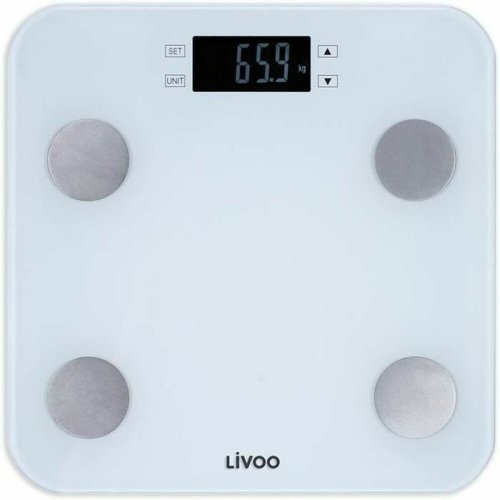 Digital Badrumsvg Livoo DOM427W Vit Hrdat glas 180 kg