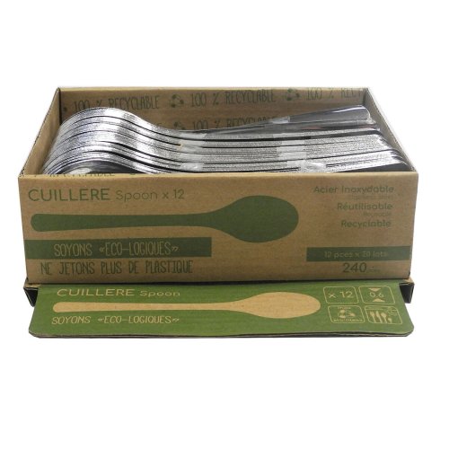 Set med skedar Amefa Ecologic Slim Metall Stl (12 antal)