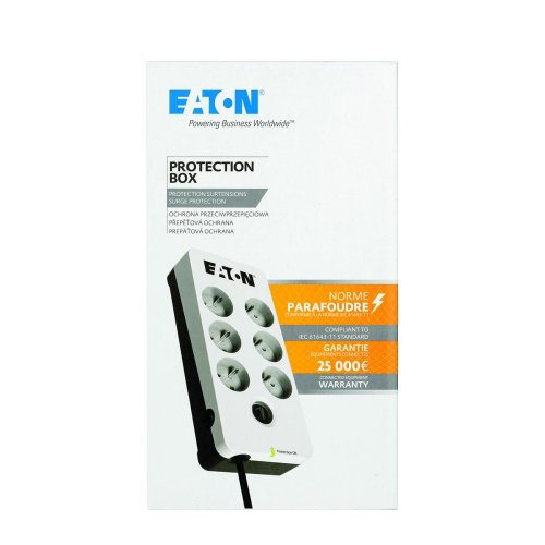 Frgreningslist 6 Tomas med Brytare Eaton PB6F Vit (1,5 m)