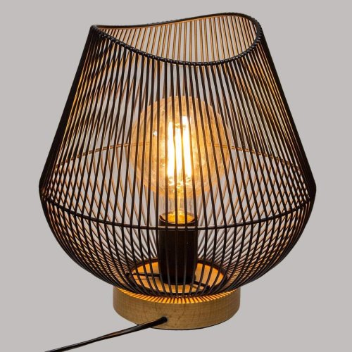 Bordslampa Atmosphera Jena Svart Metall 40 W ( 28 x 26 cm)