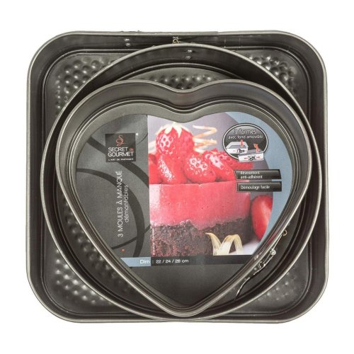 Set med Lstagbara Formar Secret de Gourmet Svart Aluminium 3 De