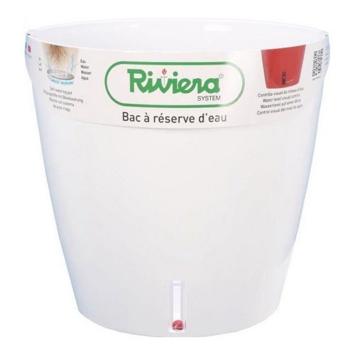 Sjlvvattnande blomkruka Riviera Eva New Vit Plast Rund  46 cm