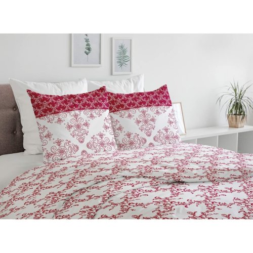 Tckslagsset HOME LINGE PASSION Vit Bordeaux 220 x 240 cm 3 Dela