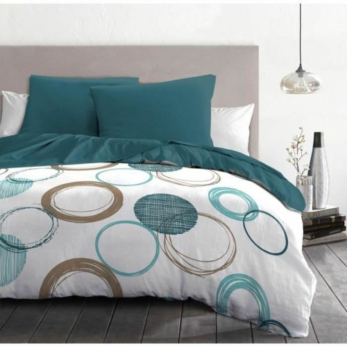 Tckslagsset HOME LINGE PASSION Vit Grn 240 x 260 cm Cirklar