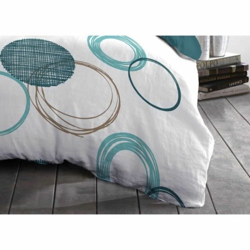 Tckslagsset HOME LINGE PASSION Vit Grn 240 x 260 cm Cirklar