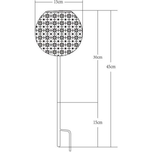 Solcellslampa Galix Retro Metall 15 x 45 cm Dekoration
