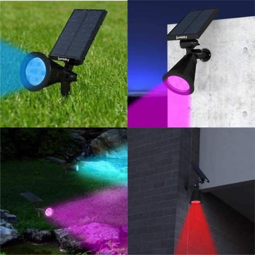 Solcellslampa Lumisky Svart rouge 200 Lm (2 Delar) (2 antal)